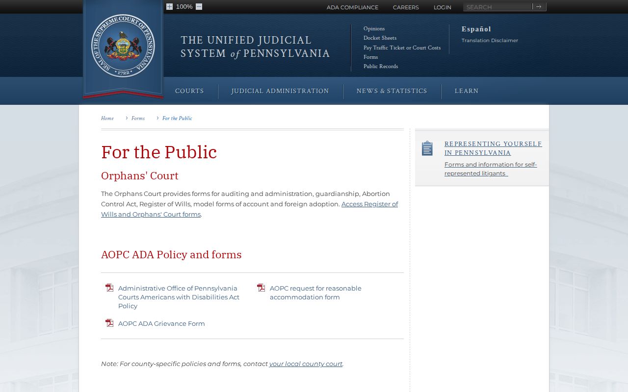 Adams County booking record expungement forms from Pennsylvania courts